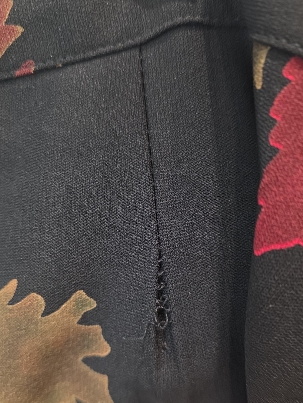 Vintage 90s Whimsigoth Dark Academia Dressbarn Fall Leaf Print A-Line Midi Skirt - Picture 8 of 9
